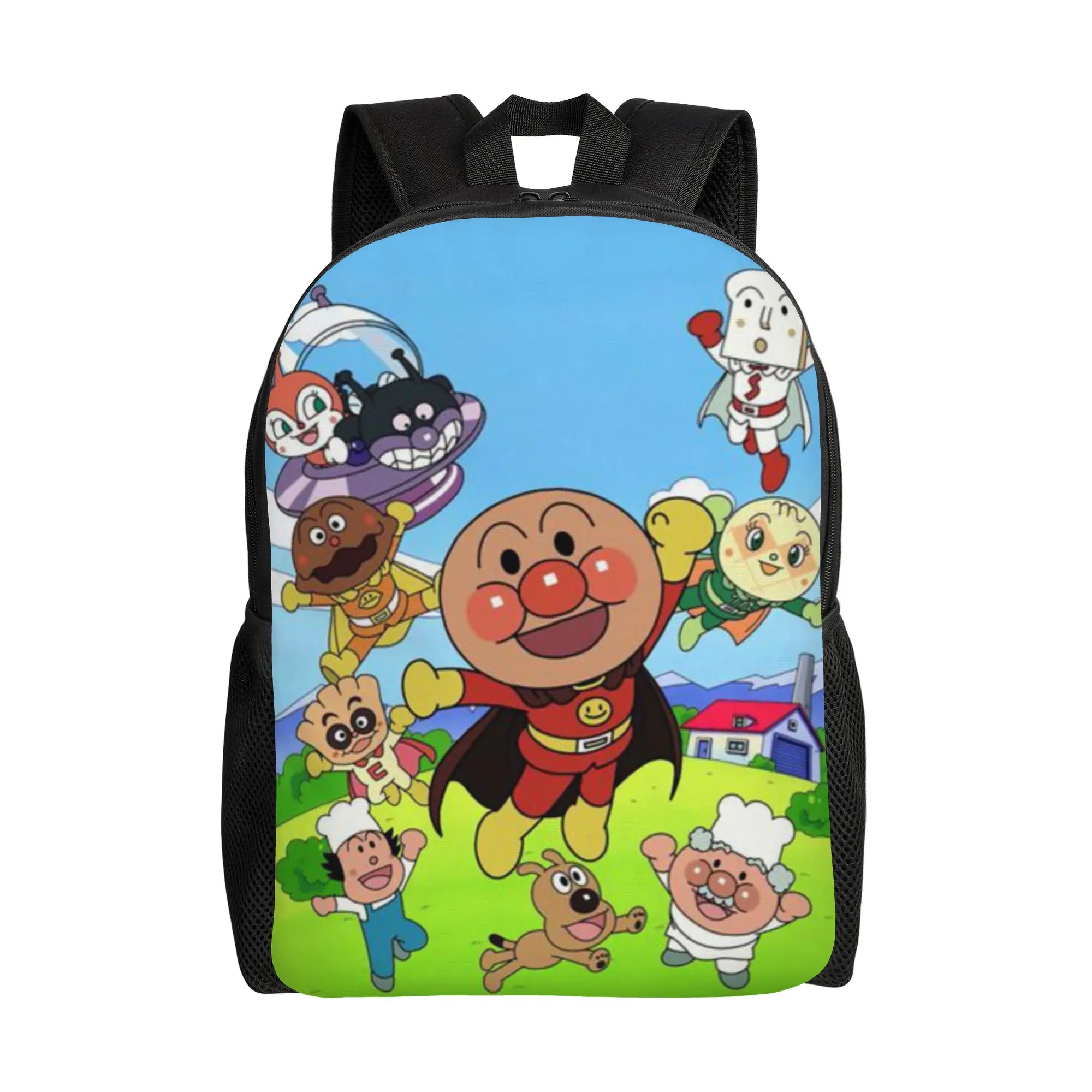 Back to school season Light Round Cartoon Characters (12) Bookbag Anpanman Male Lady Backpack