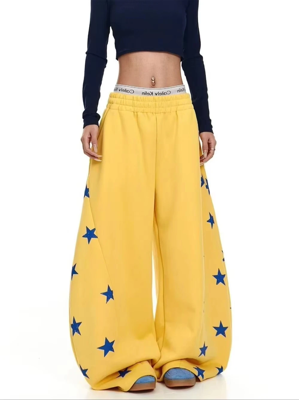 New Arrival Unisex Straight Trousers 3D Solid White Star Print Quick Dry Long Pants Casual Sports Loose Drawstring Street Pants