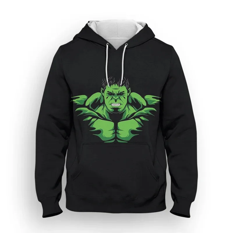 Miniso Hoodies Hulk Cartoon Anime 3D Printed Streetwear Men Women Fashion Oversized Sweatshirts Hoodie Kids Pullovers