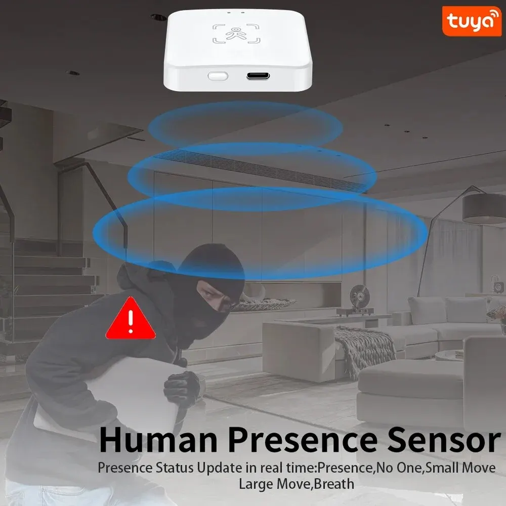 Tuya Zigbee Human Presence Detector Smart Body PIR Sensor Radar Detector Motion Sensors Support Home Assistant Zigbee2mqtt