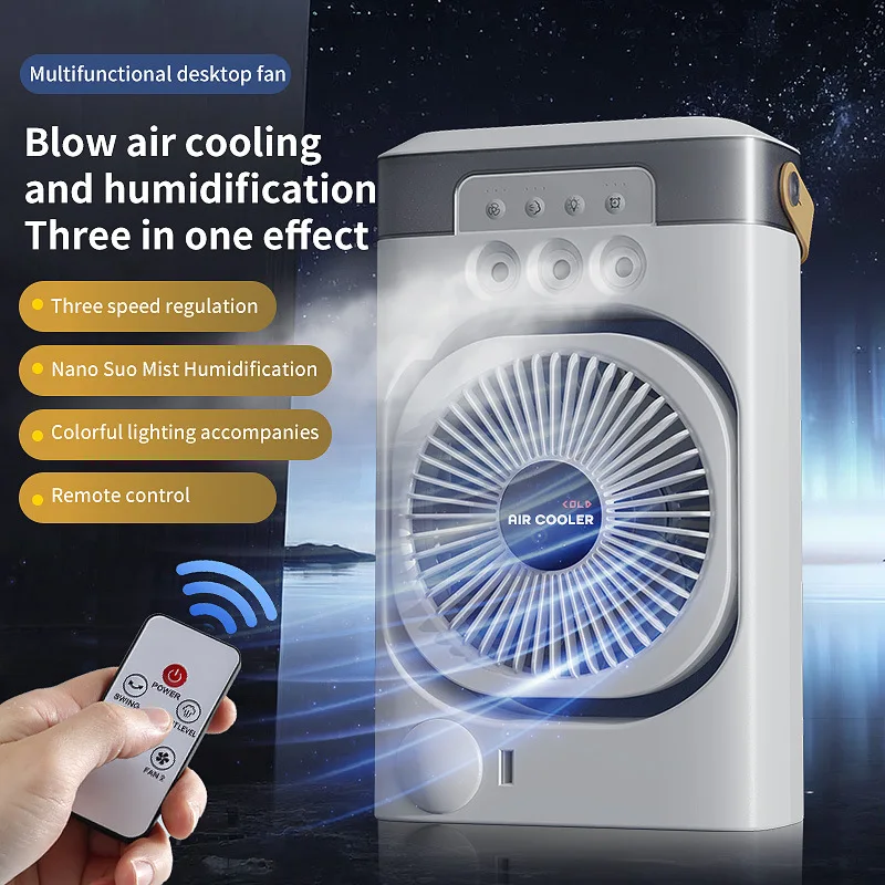 

Outdoor three-hole spray air cooler portable timing silent mini air cooler Humidification portable mini air cooler