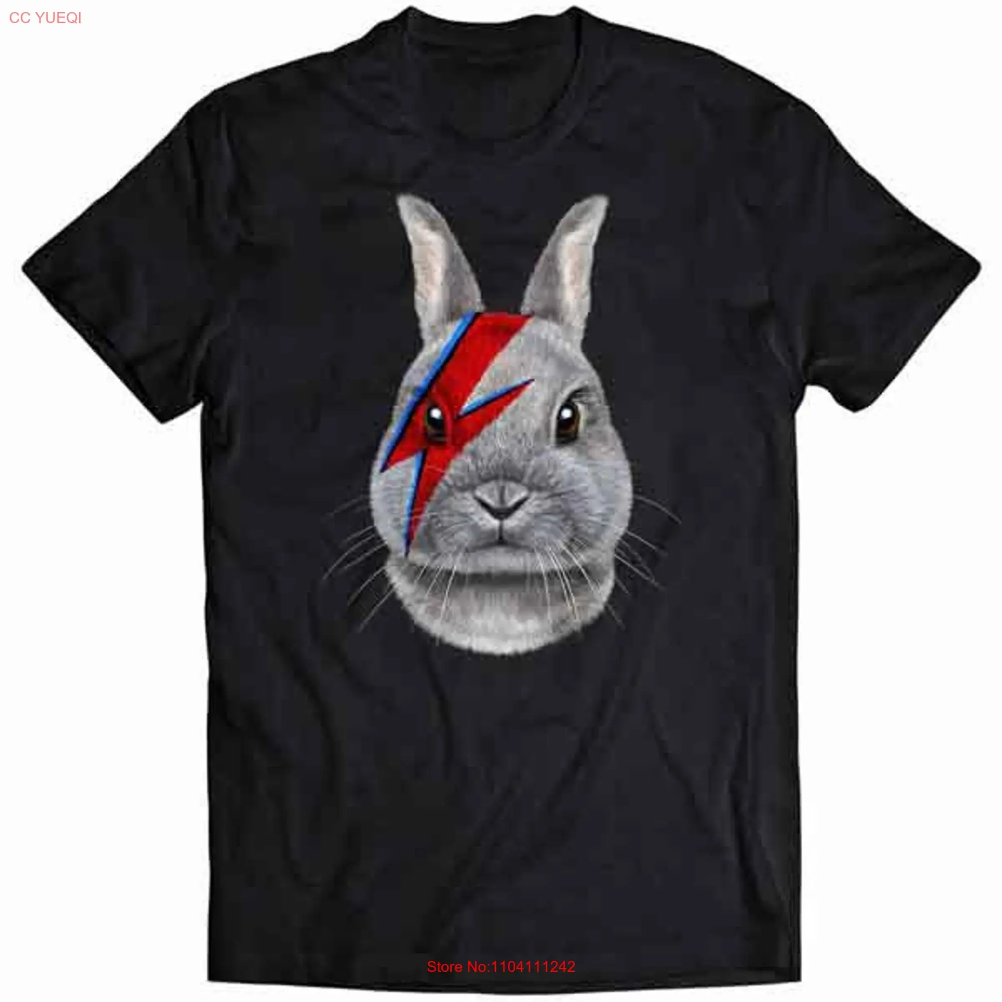 Dwarf Rabbit in Lightning Bolt Painted Face  Youth T Shirt PrintStarT long or short sleeves