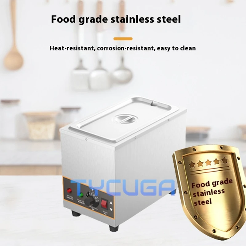 Macchina per sciogliere il cioccolato commerciale 1/2 Griglia per il bagno d'acqua Riscaldamento 800W Controllo costante della temperatura per salsa al caramello al burro