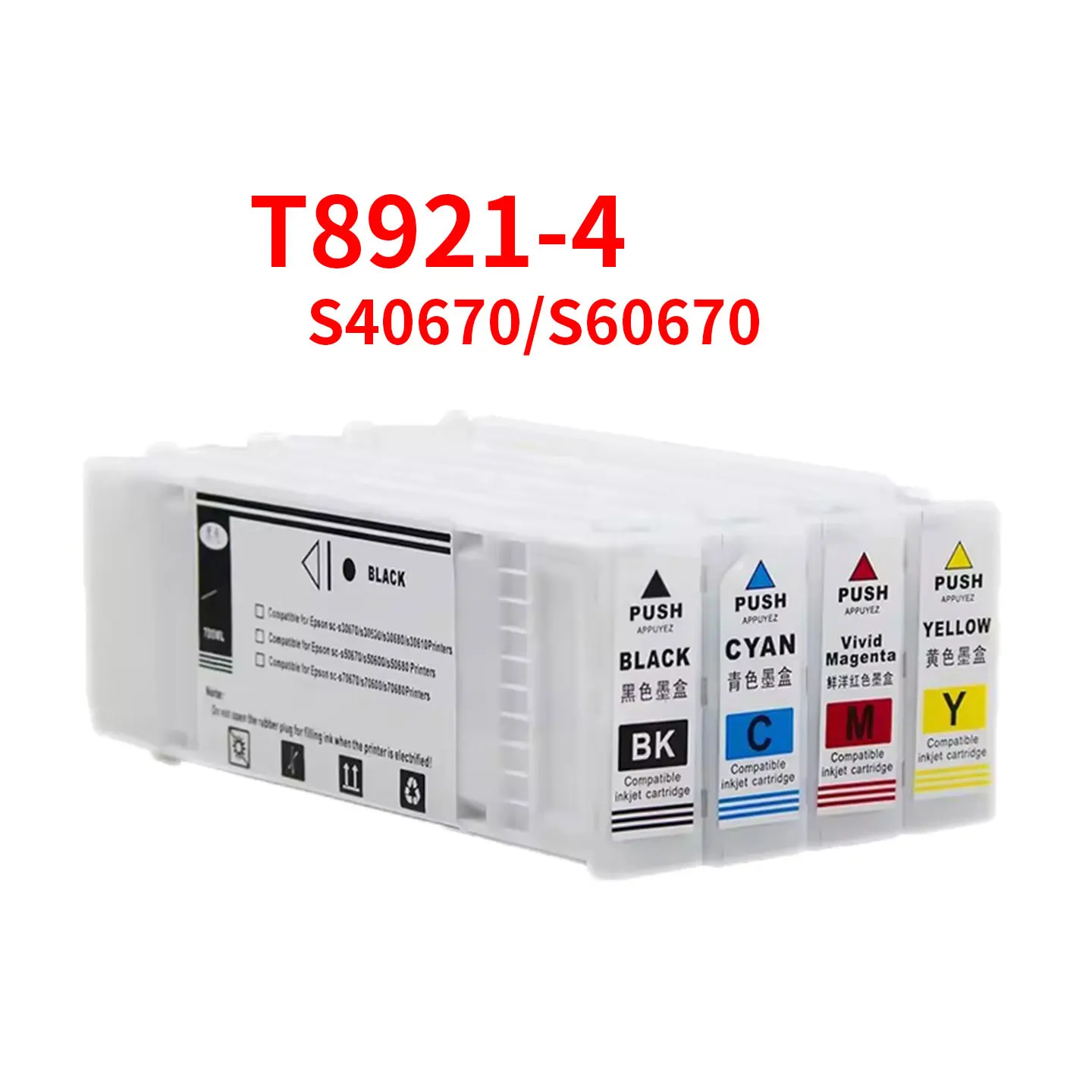 

Compatible With Epson T8921 T8922 T8923 T8924 Ink Cartridge For Epson S40670 S60670 Printer Full with Ink