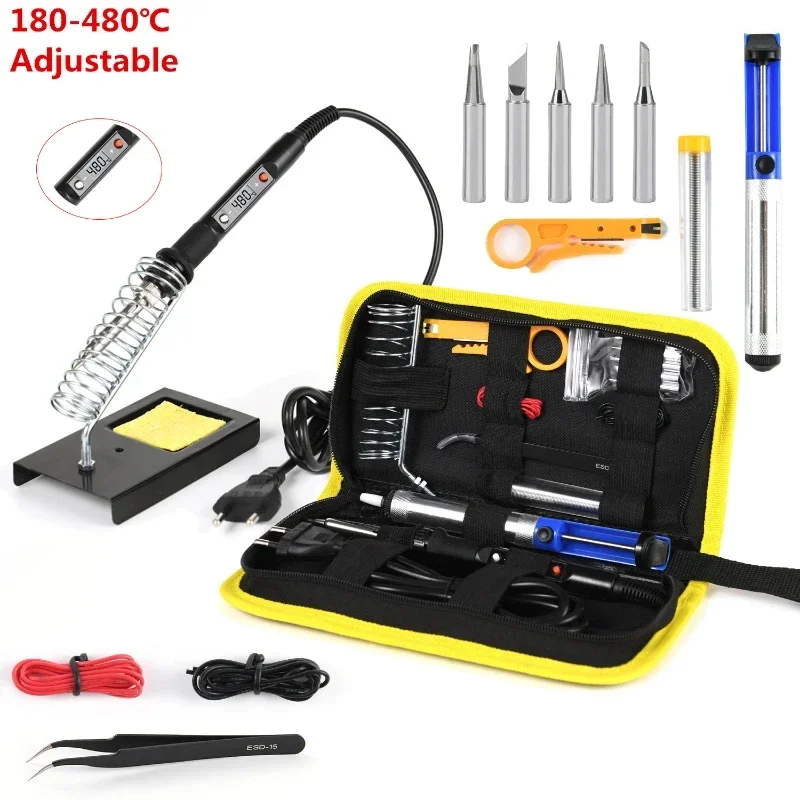 

Iron Ceramic Electric Adjustable Welding Tips Heater Temperature Kit Soldering Rework Set Tool Digital Soldering