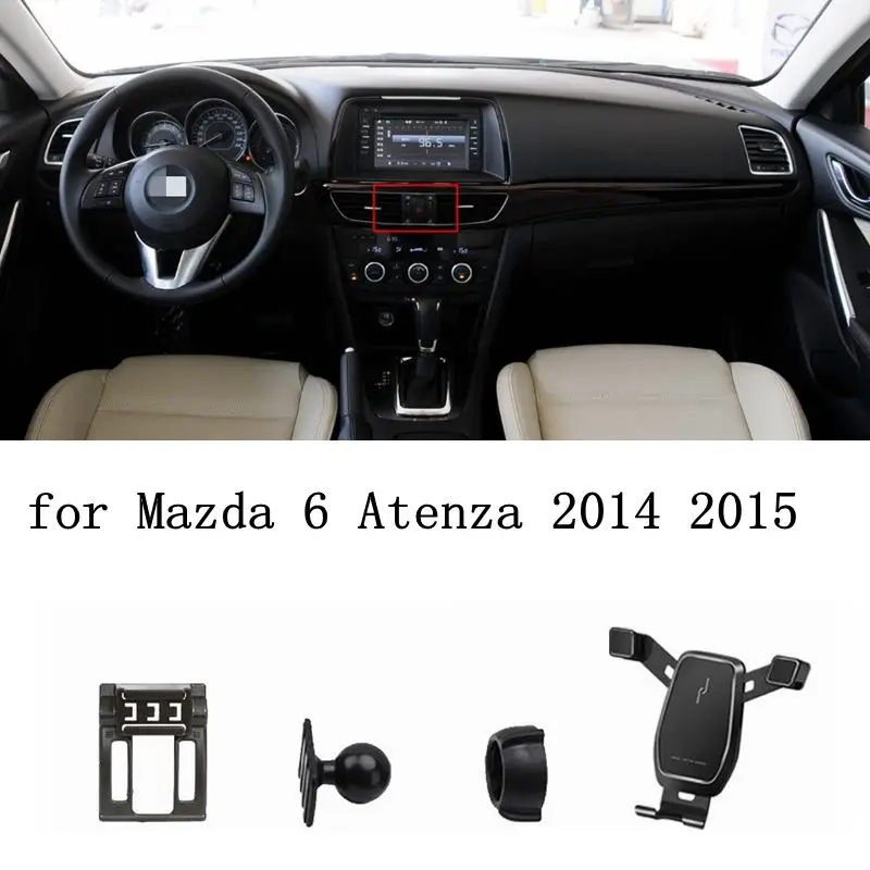 

Car Mobile Phone Holder for Mazda 6 Atenza 2014 2015 Smartphone Mount Car Styling Bracket GPS Stand Rotatable Support