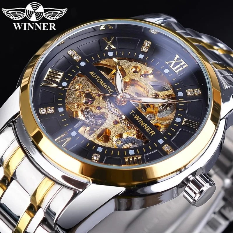 

Official brand of free shippingBusiness Style Men's Waterproof Automatic Mechanical Watch Fashion Casual Hollow Mechanical Watch