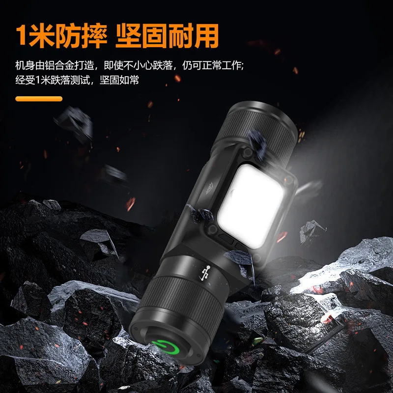 New4LEDHeadlight Strong Light Head-Mounted Flashlight Rechargeable Outdoor Camping Hiking off-Road Lighting Lamp Night Fish Luri