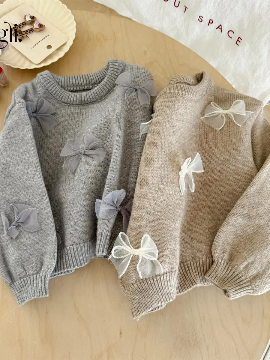 Maglione versatile da ragazza primavera autunno lavorato a maglia con nodo irt lungo Sve rotondo Ne Base irt coreano Sle Faionable