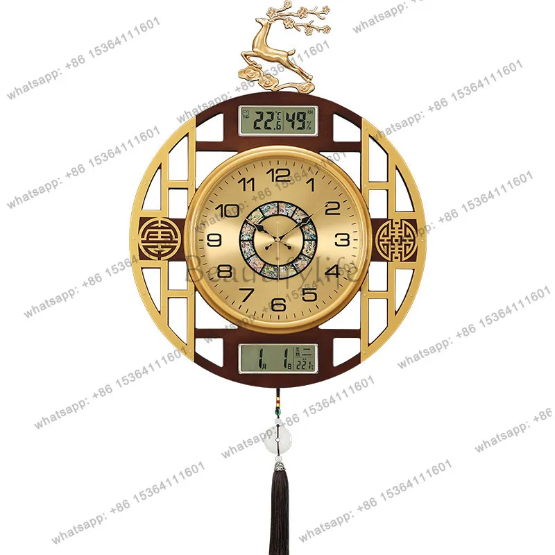 New Chinese wall clock Home living room decoration Chinese style classical wall clock