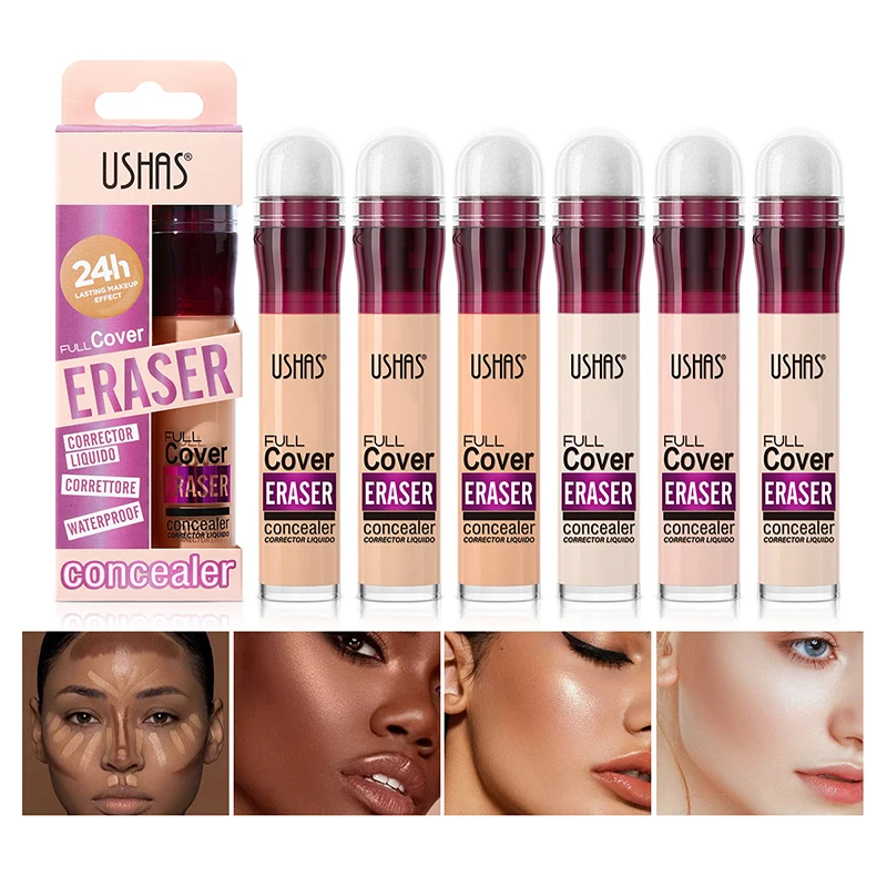 Nieuwe 12-kleuren Spong Concealer Duurzame Waterdichte Hoes Donkere Kringen Pocket Print Concealer Hydraterende Foundation Gezichtsmake-Up