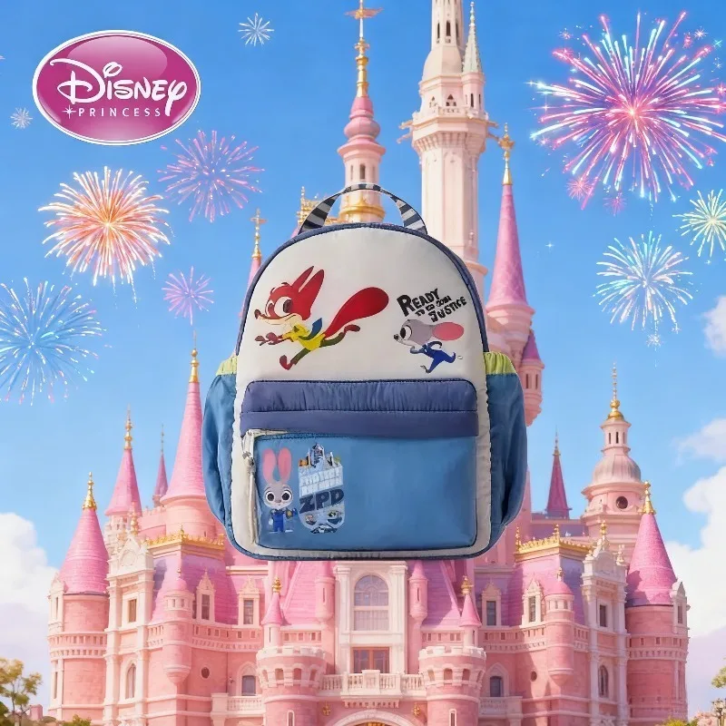 ديزني 2025 جديد الكرتون Zootopia نيك فوكس نيك طباعة حقيبة ظهر لرياض الأطفال لطيف الطالب المدرسية #1