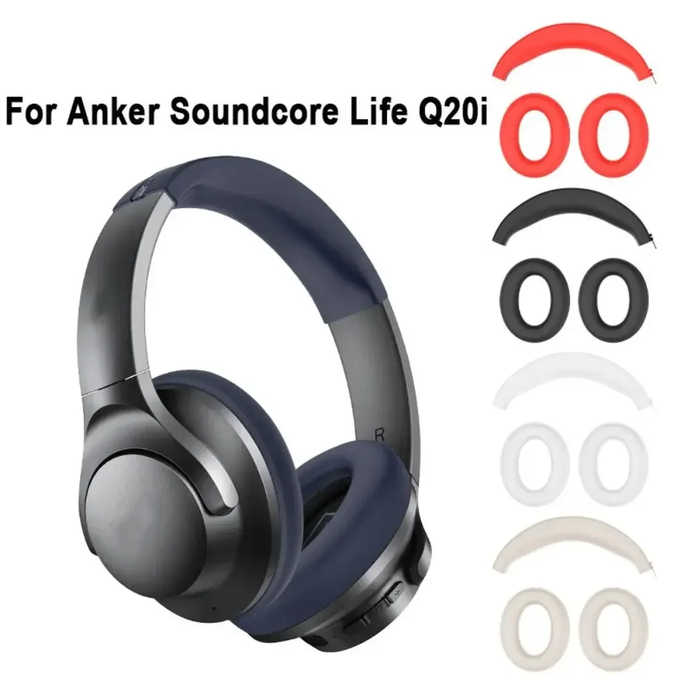 Silicone Earmuff / silicone Head beam zipper protective cover Suitable for Anker Soundcore Life Q20/Q20+/Q20i/Life 2 headset