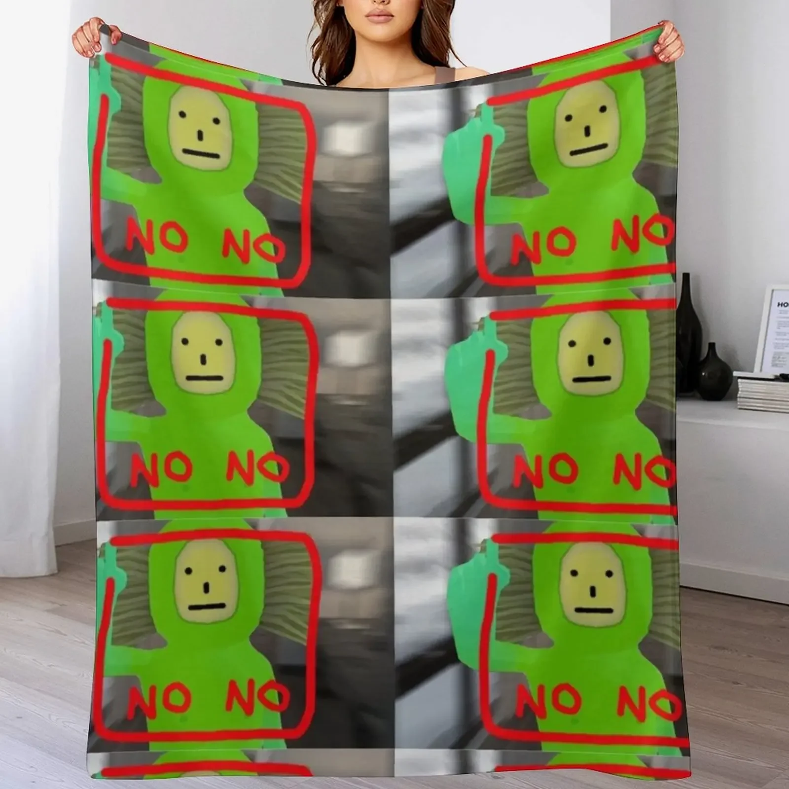 No No Square Throw Blanket No Pilling Soft Warm Blanket for Bed