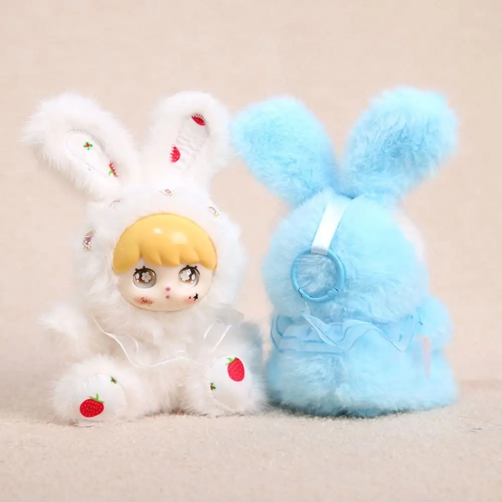 Trendy Bag Charm Rabbit Plush Keychain Stuffed Animal Hangings Decoration Bunny Pendant 15cm Keychain Vinyl Doll Jewelry Gift