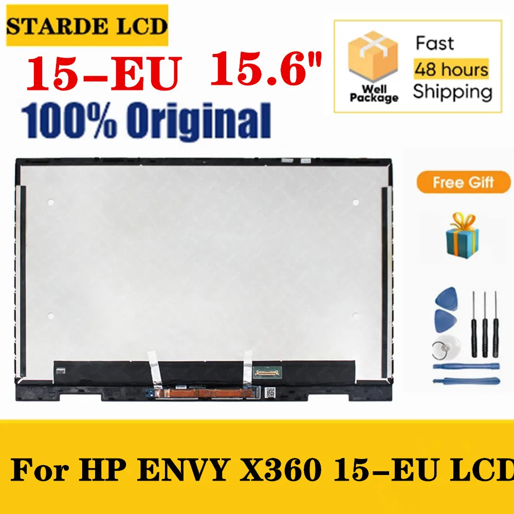 

Original 15.6 For HP 15-EU LCD FHD IPS B156HAN02.5 Fit For HP ENVY x360 15z-eu000 LCD Touch Screen assembly with Bezel