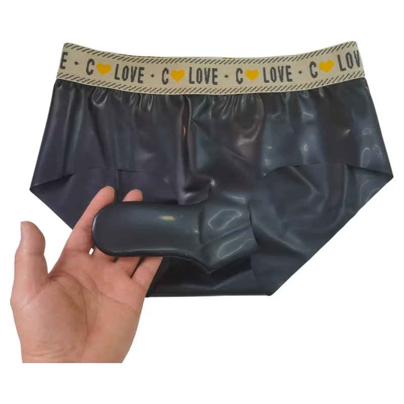 Man Sexy PU Latex Underwear Skinny Penis Pouch Underpants U-Convex Lingerie Swimwear Sissy Swimwear Briefs Outdoor Sex Gay Play