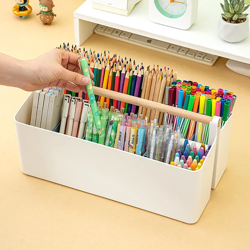 Watercolor Organizer Portable Large Capacity Brush Pencil Stationery Barrel Student Multi-function Pen Holder School Supplies