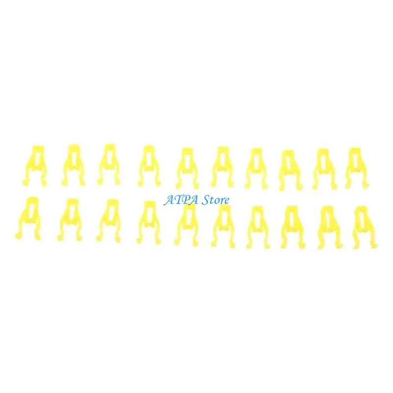 U13C 20 шт. желтых пластиковых заклепок для автомобилей, 8 мм отверстие, клипсы для поддержки капота