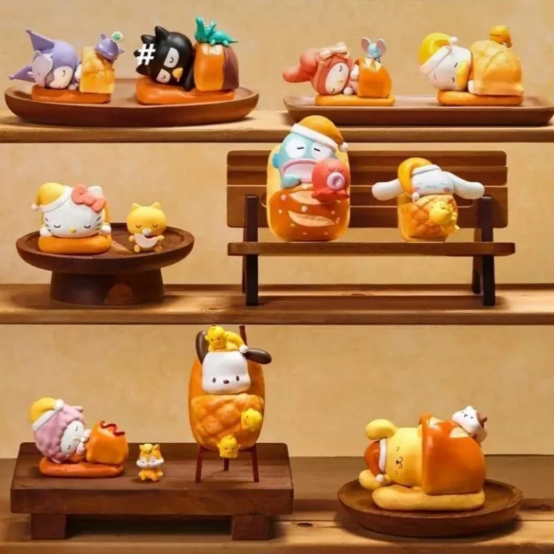 Miniso Sanrio Happy Baking Series صندوق أعمى الشكل - مرحبا كيتي كورومي لعبة عصرية زخرفة للفتيات صندوق هدايا غامض