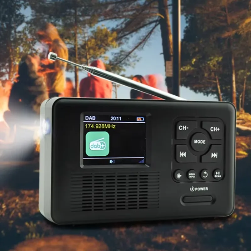 Portable Kurbel Servifel Baustelle Digital Clock Alarm Emergency Flashlight Solar Dynamo Hand Crank Wind up Usb Fm Dab Radio
