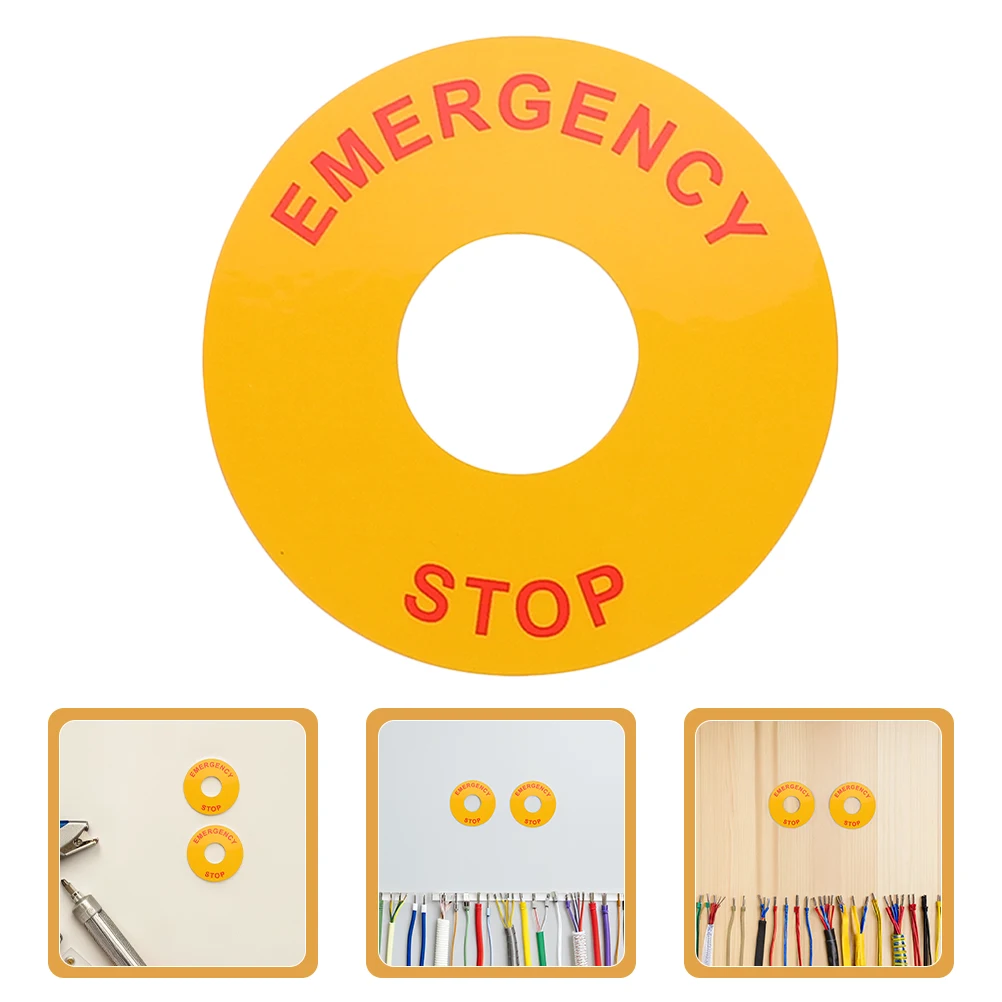 Electricity Warning Label Decal Stop Caution Emergency Sticker Button Sign Decals Electrical