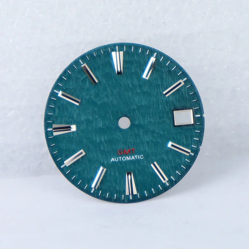 New Index Dial Watch Wood Grain GMT dial straight sand vertical grain high quality batch index 28.5mm NH35 NH34 Bamboo ice blue