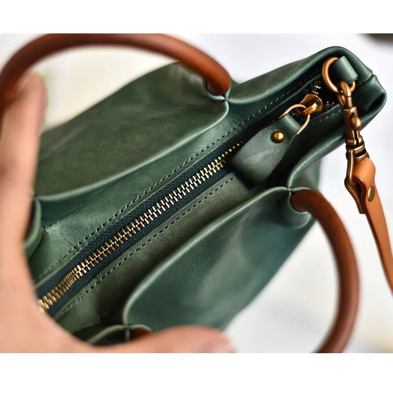 Vintage fashion genuine leather women's small handbags casual designer luxury real cowhide female cute shoulder crossbody bags