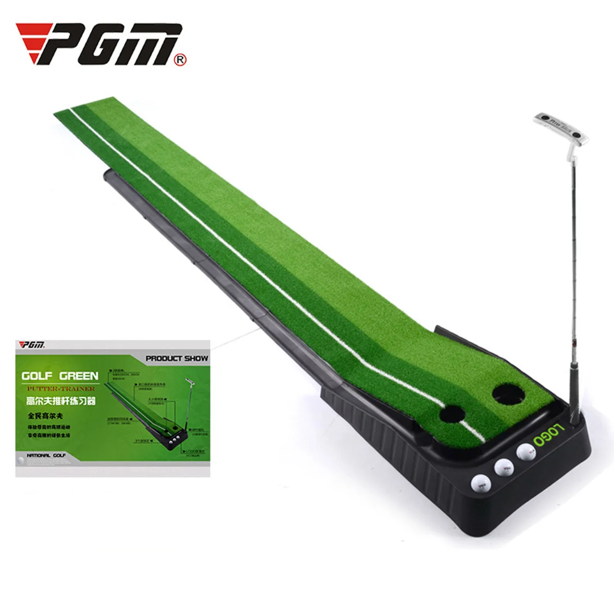 

PGM Indoor Golf Training Aids, Putter Exercise Trainer, Practice Pad, Putting Mat, Rubber Base with Return Fairway Baffle, TL004