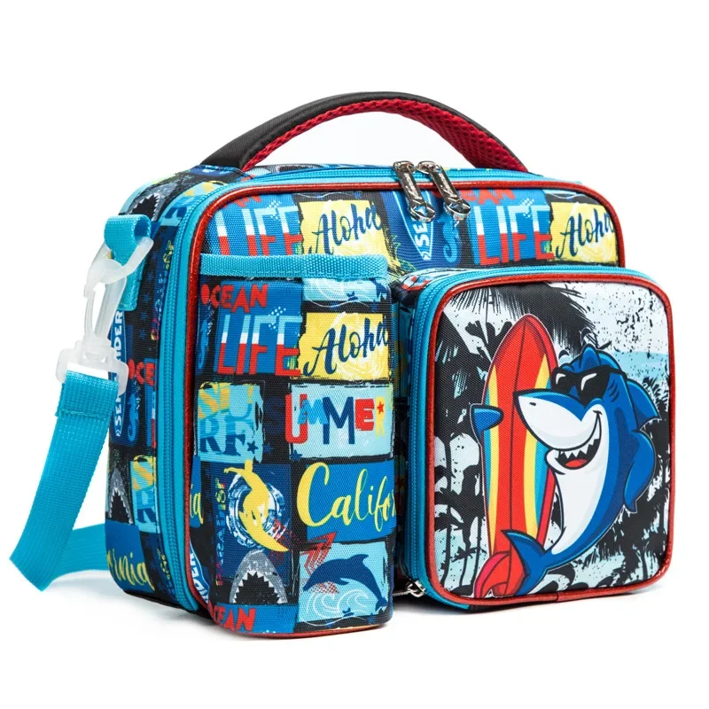 

New Kid's Lunch Bag Shark Pattern Oxford School Lunch Box for Boys Thermal Lunch Boxes for Food Lunchbox School Child