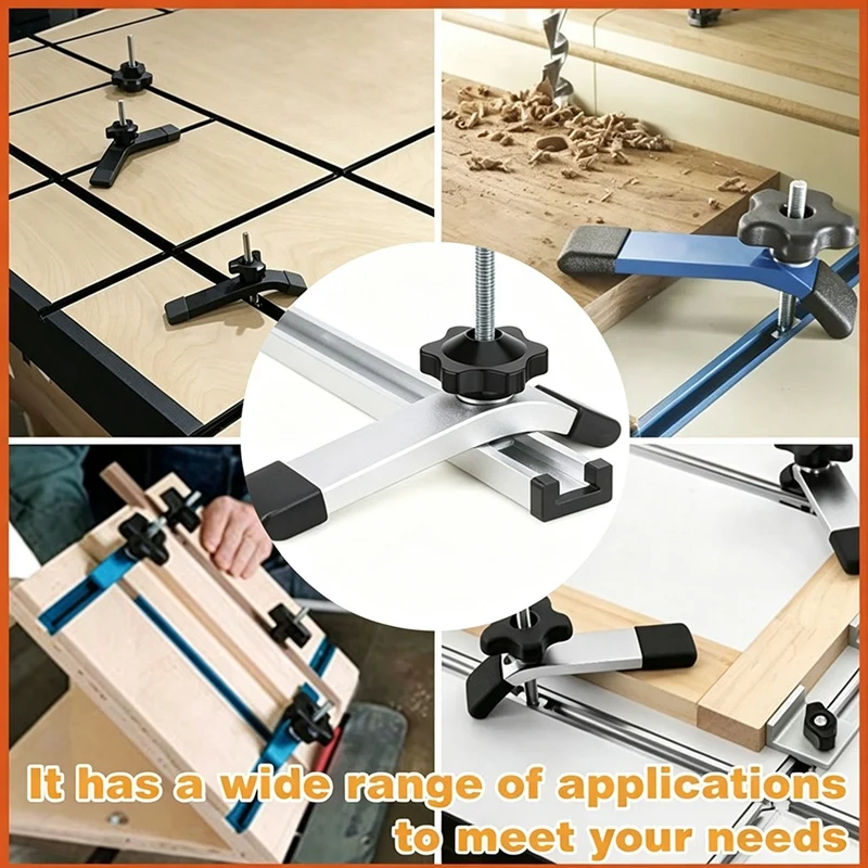 Woodworking Table Quick Acting Hold Down Clamps, Aluminum Press Plate T-Slot Tool Blue [lMr A83]