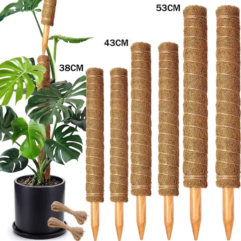 Moss Pole 38/43/53CM Monstera Plant Support Stackable Moss Poles for Plants Coir Totem Pole Tall Moss Pole for Climbing Plants