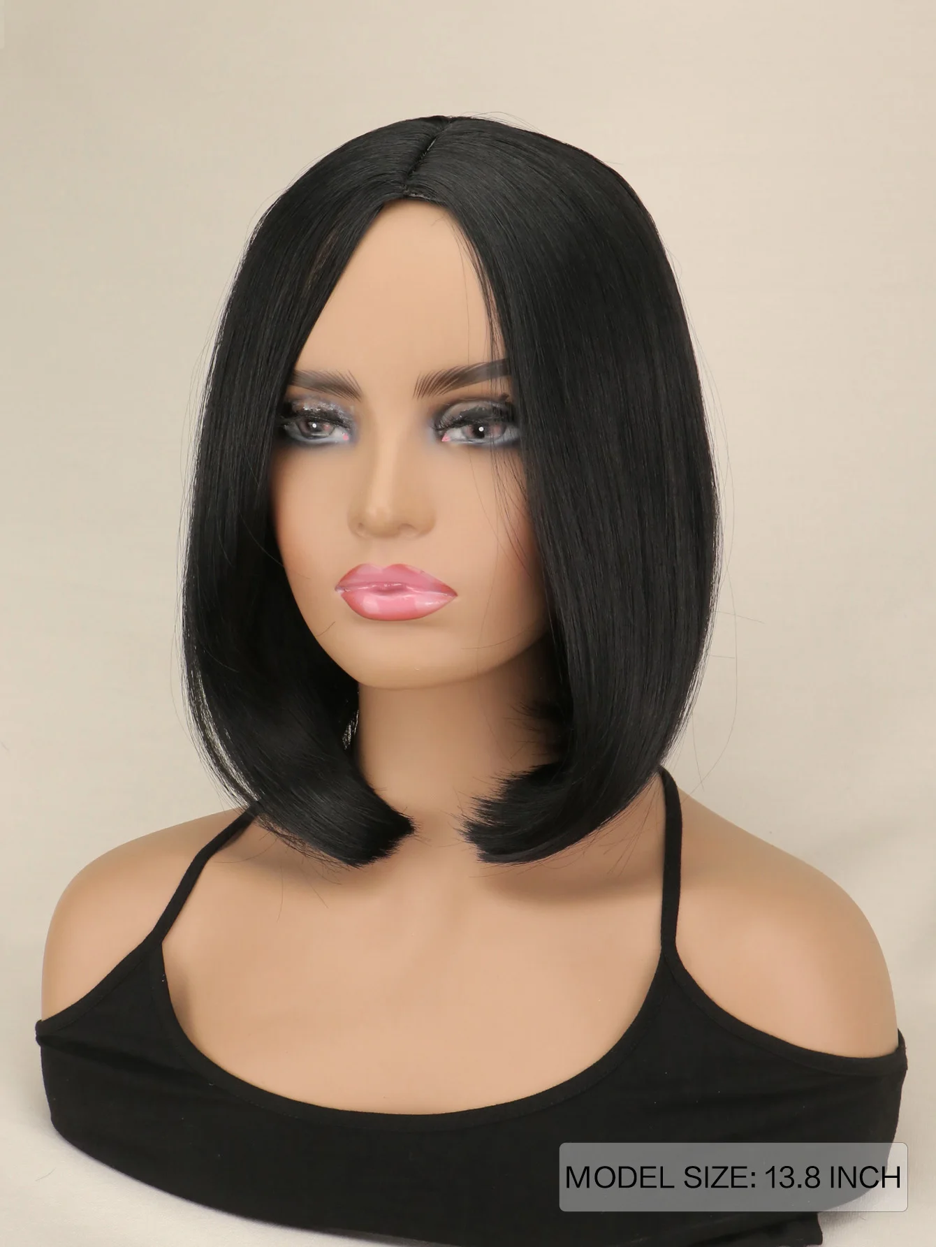 SuQ Short Bob Wig Black Straight Hair Wigs for Black Women Pre-Plucked Natrual Hair Wigs Cosplay