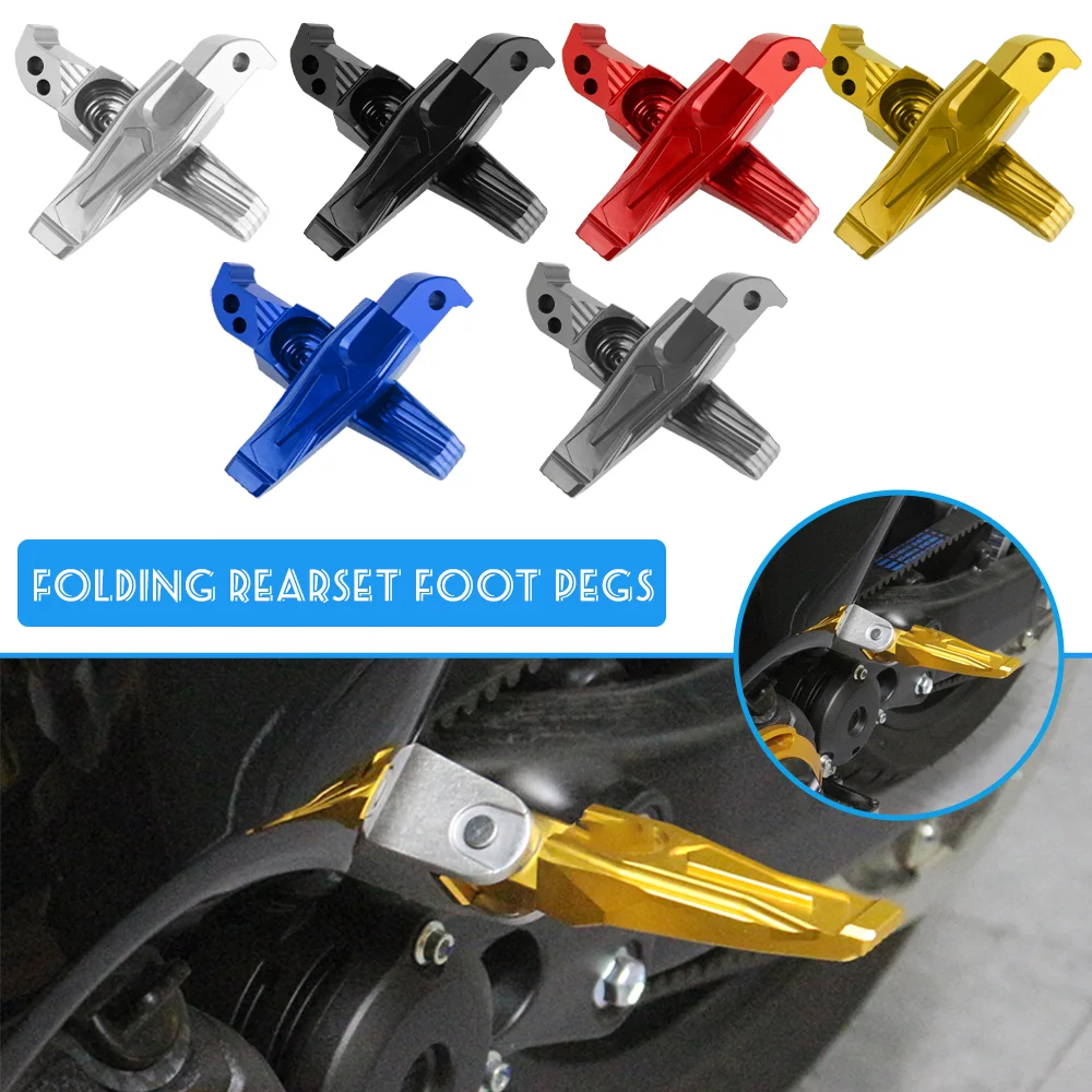 

Motorcycle Rear Foot Pegs Rests Passenger Footrests For Yamaha T-MAX 500 530 XP TMAX 530 dx sx 2012-2019 155 MT07 MT 07 FZ