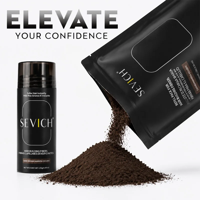 SEVICH Kit de fibres capillaires 125g – Fibres densifiantes pour cheveux, poudre épaississante, couverture instantanée des racines pour zones clairsemées, unisexe
