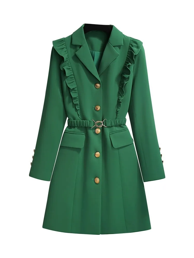 Robe de Soirée Rétro Verte Trempée pour Femme, Ample, Haut de Gamme, Éducative, Nouvelle Collection Automne 2023