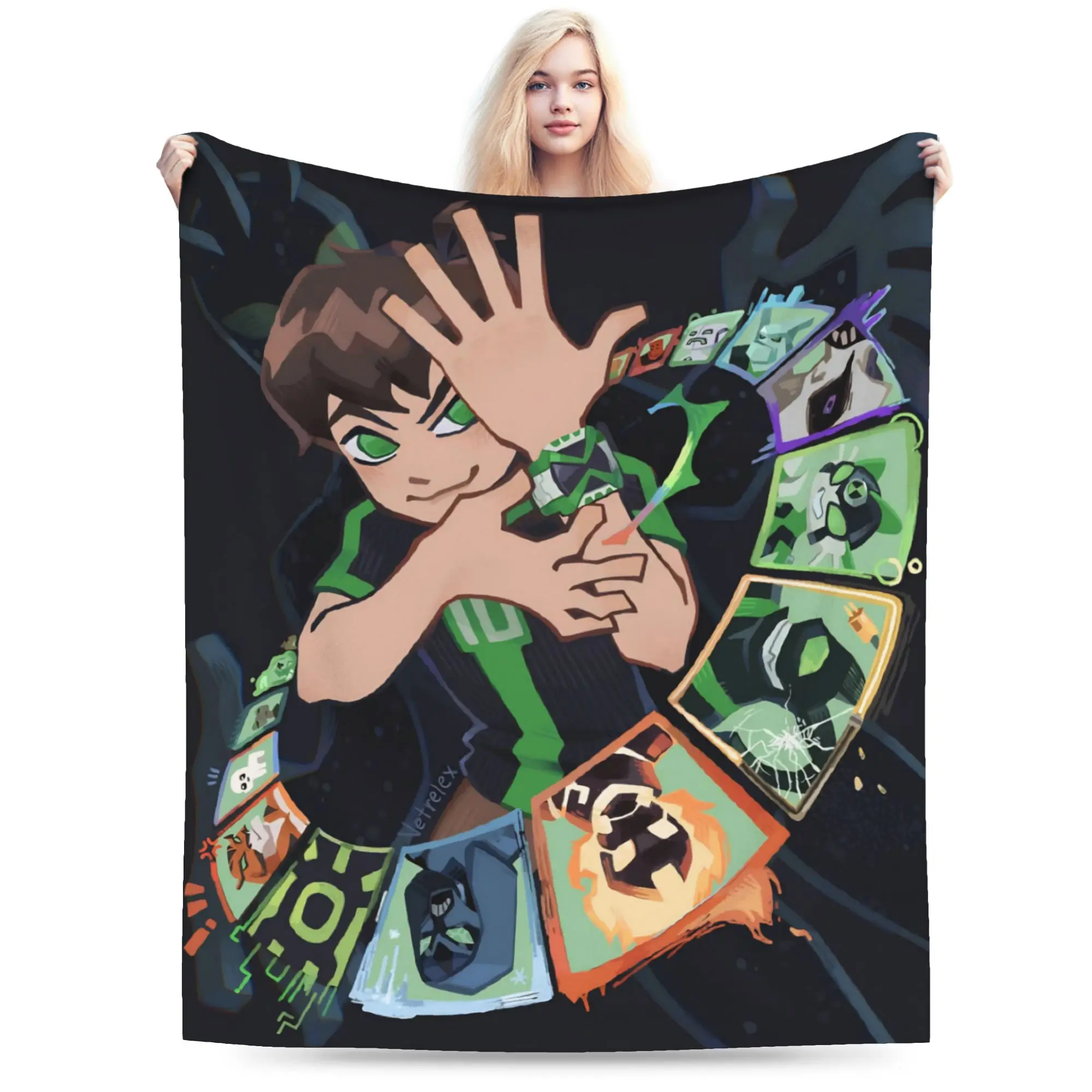 New Arrival Ben 10 Anime Blanket Soft Flannel  Relax Throw Blanket Machine Washable