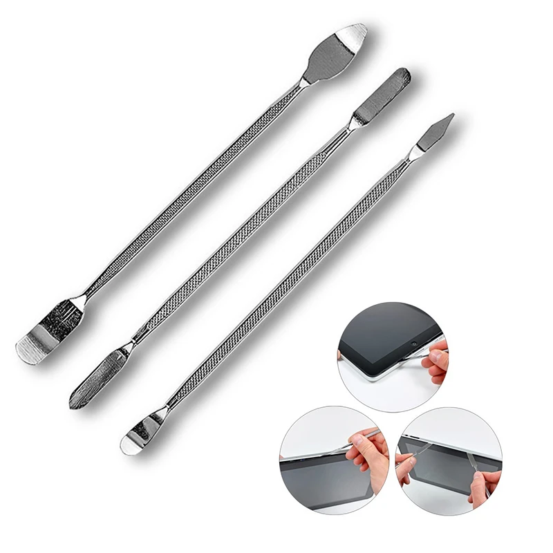 3Pcs Mobile Phone Repair Opening Tool Metal Disassemble Crowbar Steel Pry For ipad Laptop Phone LCD Screen Hand Tools Set Kits