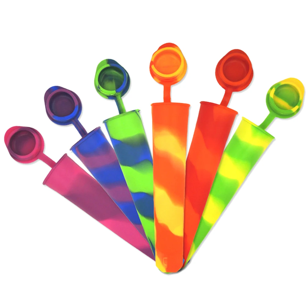 

6pcs Ice Pop Molds Silicone DIY Freezer Tools Healthy Eco Juice Yogurt Maker Popsicle Tubes Kitchen Bar Supplies