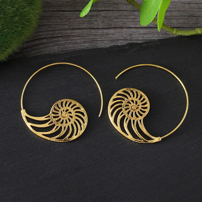DIY accessories Russia hot cold wind retro snail shape pendant earrings, fashionable personality conch earrings