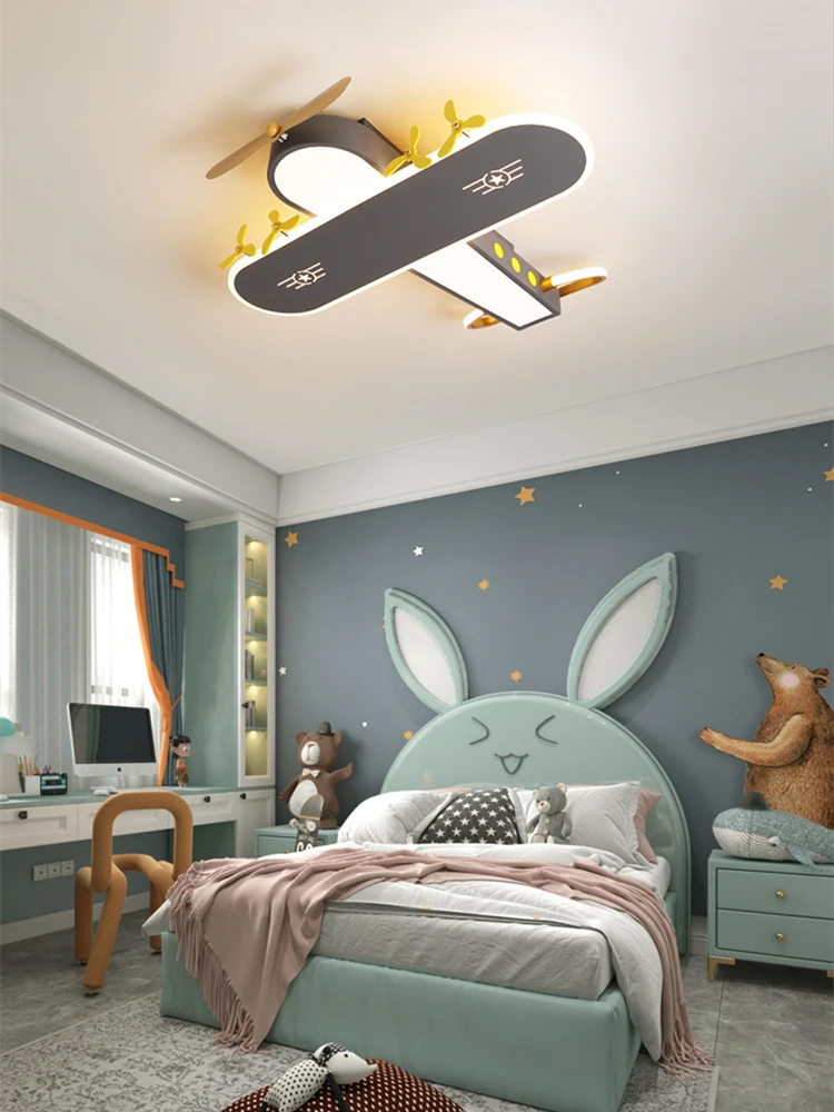 

Creative cartoon aircraft modeling children's room modern aircraft lights boy bedroom LED eye protection ceiling light