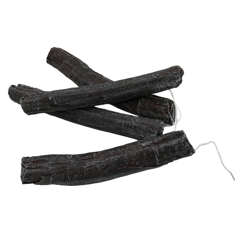 1 Set 3D-Harz-Holzkohle-Lampe, simulierte Holzkohle-Streifen, Kamin-Dekorationszubehör, LED-Carbon-Feuerlicht zur Dekoration – Detail 4
