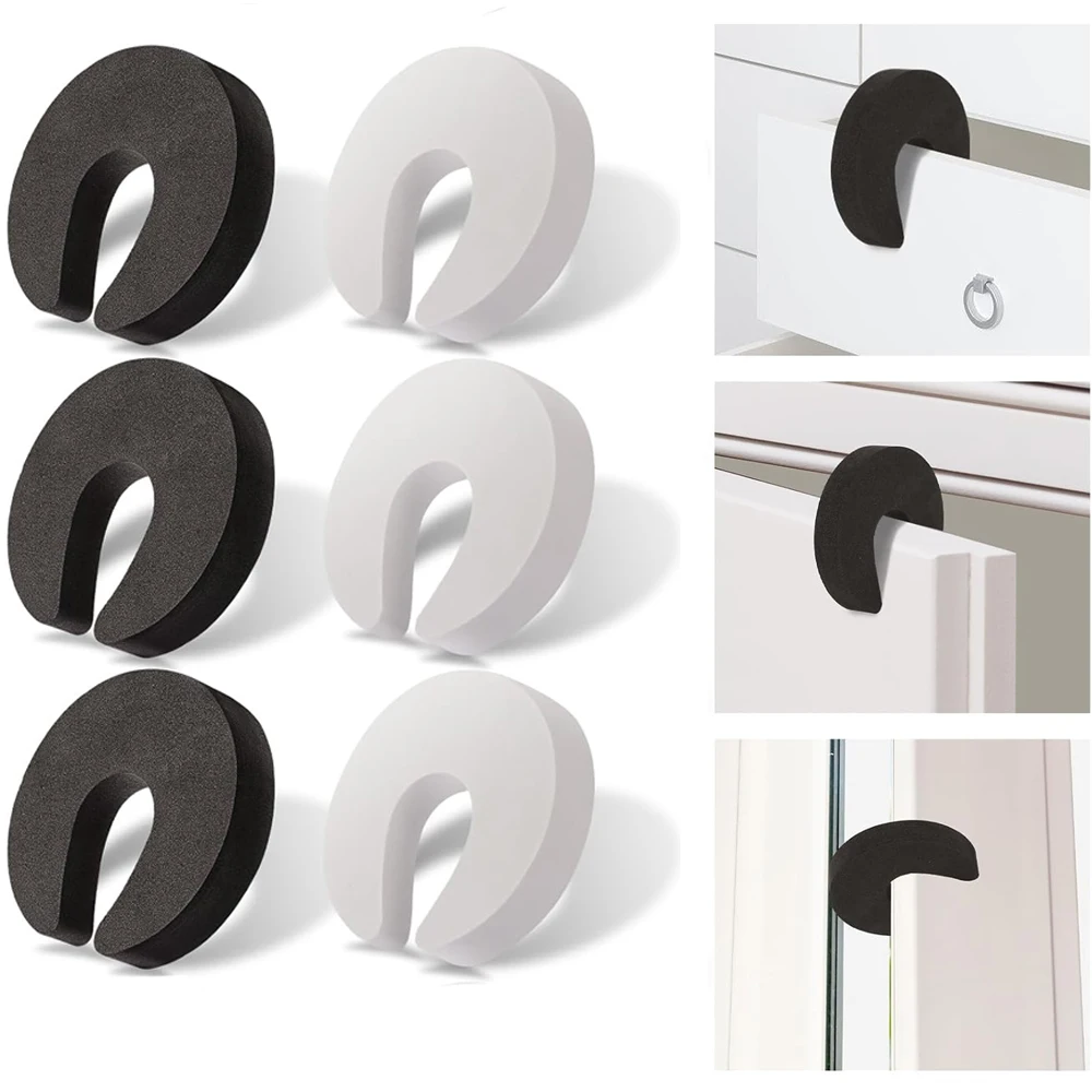 6pcs/set Door Stoppers EVA Kids Protection Anti Pinch Door Stopper Home Finger Protect Security Door Stop Soft Foam Door Clip