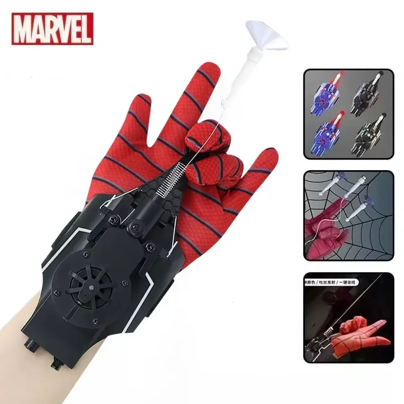 Spiderman Web Shooters Spider Man Wrist Launcher Upgraded Version Peter Parker Cosplay Gadgets Set Toys for Children Gift Kids