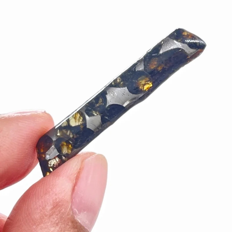 Sericho Pallasite Meteorite Slice Irregular Shape Natural Olivine Meteorite Specimen Mineral Collection Gift TA826