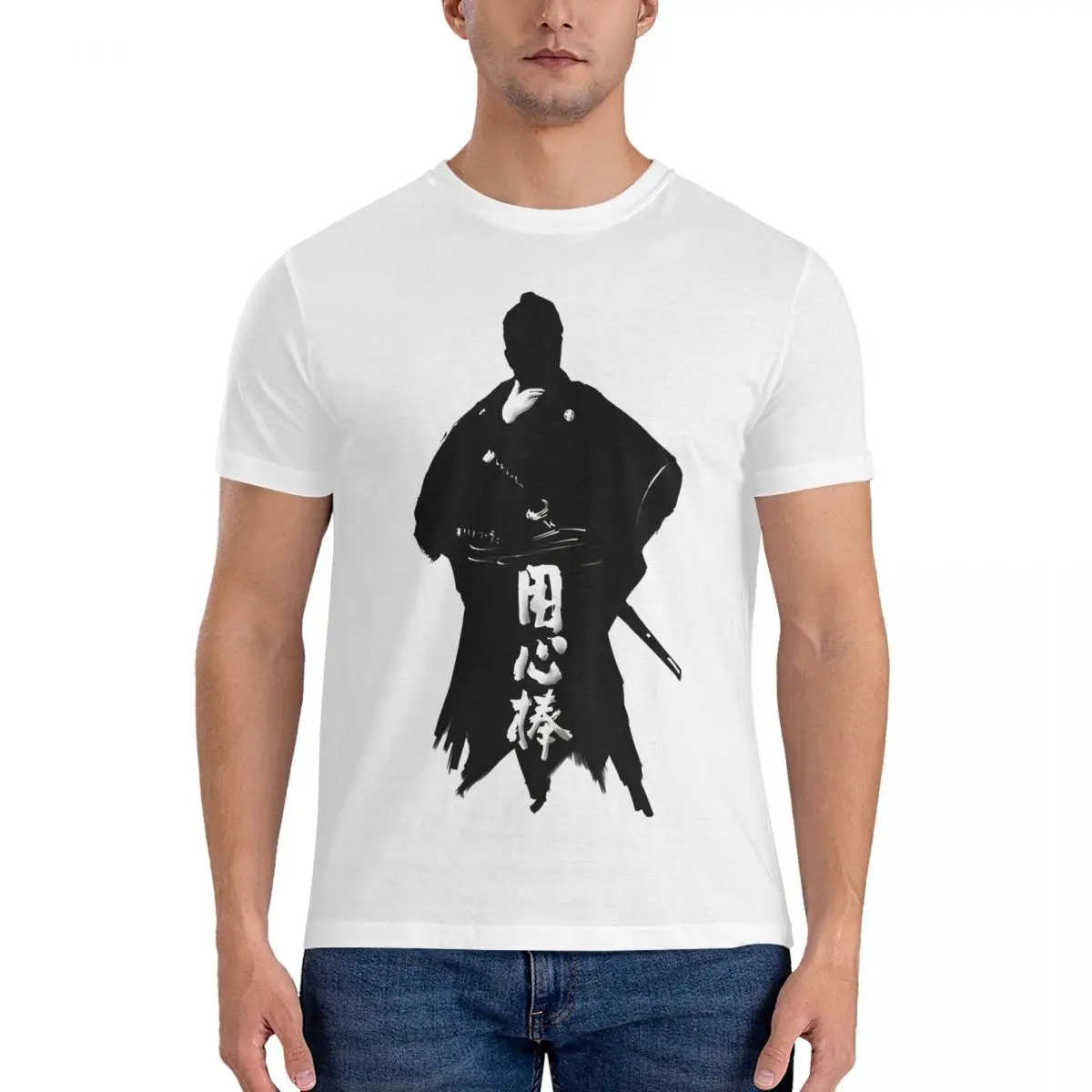 Toshiro Mifune T Shirt Men's Cotton Fun T-Shirts Round Neck yojimbo Tee Shirt Short Sleeve Clothing 4XL 5XL