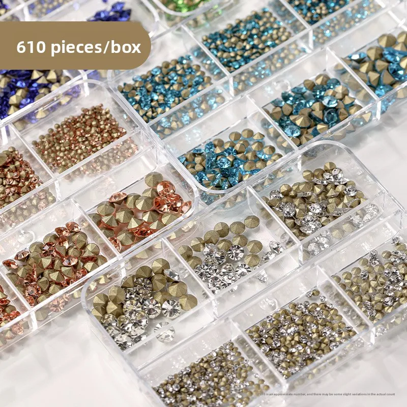 LYLE New Viral Pointed Back Piled Rhinestone Nail Charms Mixed Style Manicure Decorations Wholesale
