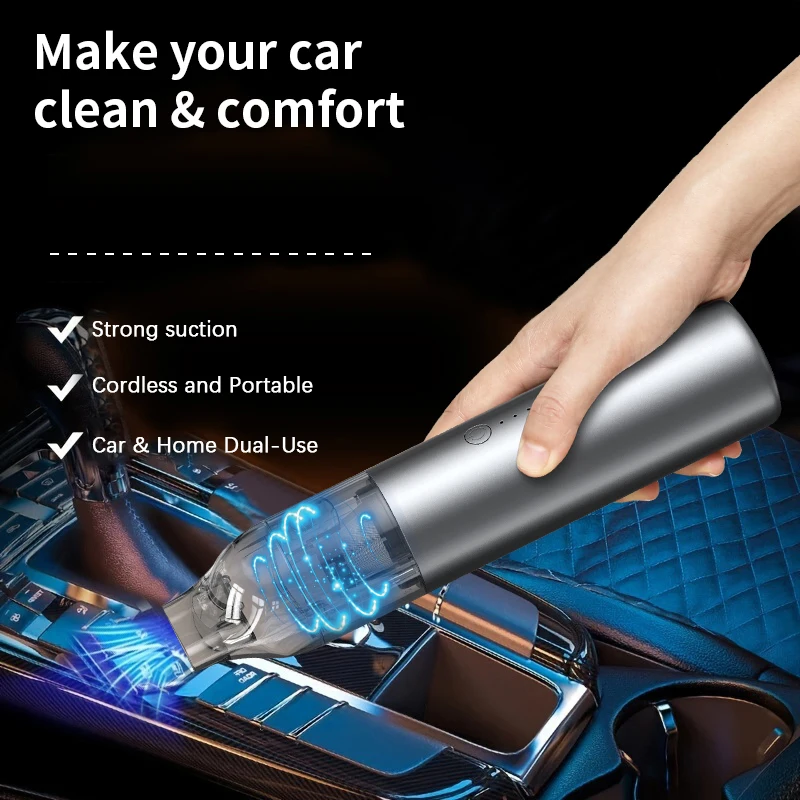 

5000Pa Wireless Car Vacuum Cleaner Cordless Handheld Auto Vacuum Home & Car Dual Use Mini Vacuum Cleaner With Built-in Battrery