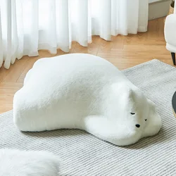 Sleeping Bear Single Casual Sofa Polar Bear Lazy Sofa Children's Animal Seats Lie Low Bear