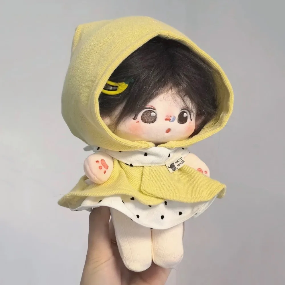 Elven Umhang 20 cm Baumwolle Puppenkleidung Rock mit Schuhen Niedliche Puppenkleidung Cartoon Gelber Hut Baumwolle Puppenkleidung Kindergeschenk